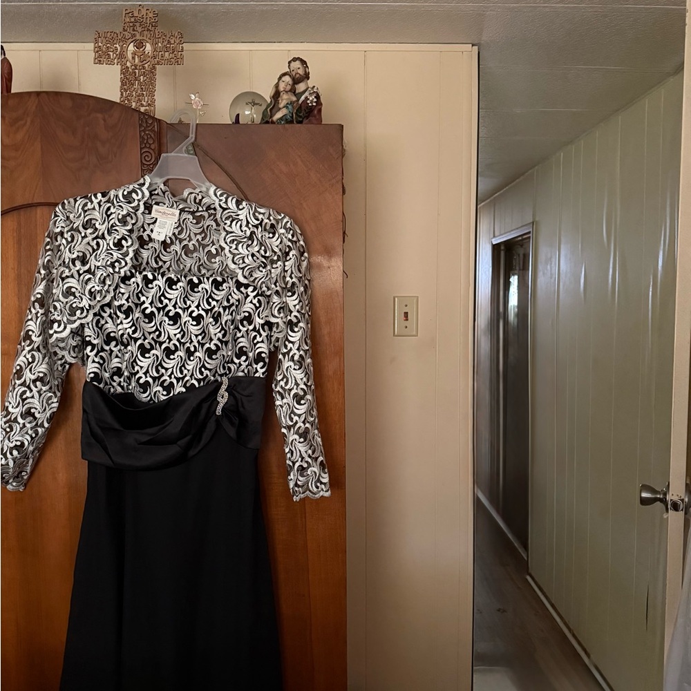 Cinderella Divine  Formal long Black and White Long Evening Dress